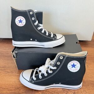 Converse Women All Star Platform Hidden Wedge Heel Sneakers Chuck Taylor Black
